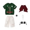 Roupas de Moda Hip-Hop Verão Infantil Rua Americana Meninos Hip-Hop Meninas Frescas Manga Curta Roupas Hiphop Infantis