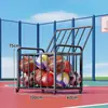 Cesta de Almacenamiento de Baloncesto para Jardín de Infancia Equipo de Fitness para Patio Escolar Estante Móvil de Almacenamiento para Deportes de Pelota Estante Exterior para Fútbol y Voleibol