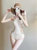 Nuevo Traje de Baño Sexy de una Pieza que Cubre el Vientre Adelgazante para Mujeres con Pecho Pequeño Push-Up Traje de Baño para Vacaciones en Aguas Termales