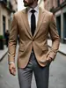 Talla europea 2026 comercio exterior nuevo blazer de traje liso de un solo botón para hombre casual ajustado patchwork traje superior hombre