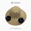 Sombrero de Sol con Ventilador Solar de Ala Ancha para Hombres Verano Pesca al Aire Libre Sombrero de Protección Solar Anti-UV Sombrero de Montañismo para Mujeres