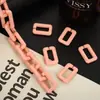 Hebilla de Cadena Acrílica Personalizada 20X30mm Color Macarrón Cadena Cuadrada para Bolso Cadena para Teléfono Móvil Accesorios de Joyería DIY