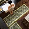 Tapete de Piso para Cozinha de Alta Qualidade Estilo Pastoral 2025 Novo Tapete de Piso de Couro Impermeável e Resistente ao Desgaste, Pode Ser Cortado, Sem Necessidade de Lavagem, Lavável com Pano