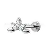 Jiangtai F136 Titanio Circonia Marqués Estrella de Cuatro Puntas Corazón Murciélago Joyería para Cabeza G23 Aleación de Titanio Cuerpo Joyería para Perforación