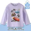 Ropa de Otoño para Niños de Cars Rayo McQueen Camiseta de Algodón Puro de Manga Larga Niños Niñas Bebé Cuello Redondo Top Ropa de Otoño