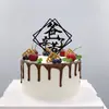 Una variedad de tarjetas de acrílico gruesas para pastel decoración de mesa de postres hermosa simple inglés feliz cumpleaños amor enchufe