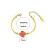 Pulseira Feminina Tubo Quadrado Trevo de Quatro Folhas Dupla Face Moda Luxo Leve Versátil Aço Inoxidável Banhado a Ouro 18k Pulseira Que Não Desbota