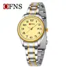 Reloj de Negocios Oufani, Esfera Grande Simple, Reloj de Cuarzo Digital Resistente al Agua 30m, Elegante Reloj de Pareja Luminoso con Calendario Simple