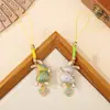 Broche Colgante de Conejo de Jade de la Fiesta de Medio Otoño Brocado de Canción Hanfu Colgante Pequeño del Zodiaco Adorno de Brocado de Canción Producto Cultural y Creativo Terminado para Atracciones Turísticas