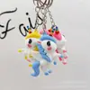 Chaveiro Boneca Cavalo Arco-Íris Pequeno Pingente Unicórnio PVC Macio Boneca Pingente Chaveiro Acessório para Carro Bolsa