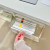 Gabinete de Baño Transparente Sin Taladro Estante de Almacenamiento para Lavabo Cajón de Almacenamiento Tipo Cajón para Lápiz Labial Cosméticos Caja de Almacenamiento de Gabinete con Espejo