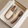 Zapatos de Cuero para Mujer Estilo Británico 2026 Nuevos Otoño e Invierno Felpa Planos sin Cordones Mocasines Uniforme Talla Grande Zapatos para Mujer