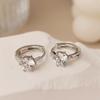 Brinco de Argola Casual Estilo Ol Prata S925, Brincos Elegantes, Brincos de Argola com Diamantes de Alta Qualidade, Zircônia Versátil, Envio Direto de Uma Peça