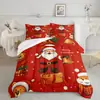 Fábrica de Origen Temu/Jit Tema Navideño Transfronterizo Kit de Funda de Colcha Transpirable Amigable con la Piel con Estampado Digital