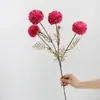 Cores Retrô de Outono Crisântemo de Bola Flor Artificial Haste Única Bola de Cardo Dente-de-leão Decoração de Arranjo de Flores para Casa Sala de Estar Decoração de Casamento Transfronteiriço