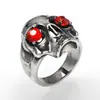 Anel Masculino Europeu e Americano Personalizado Retrô Diamante Caveira Moda Tendência Dominador Cabeça de Fantasma Anel de Titânio Pronto para Venda