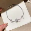 Pulseira Exquisita de Flor Verde com Zircônia, Luxo Leve, Alta Qualidade, Pulseira Versátil, Temperamento Doce, Joia de Mão da Moda Atacado para Mulheres