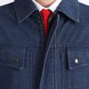 002 Roupa de trabalho com lavagem enzimática, jeans espesso para soldagem, traje de proteção para trabalho