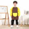 Bata Infantil Manga Larga Impermeable Ropa de Pintura para Jardín de Infancia Pintura Vestir al Revés Babero para Comer Delantal de Arte Personalizado