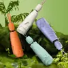 Paraguas de Color Sólido Muy Atractivo con Mango de Pétalo 50% de Descuento, Protección UV, Fácil de Transportar, Sombrilla Compacta y Exquisita