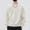 Sudadera Pesada Redonda para Hombre Americano 2025 Nuevo Juvenil Guapo Falso Dos Piezas Superior Chaqueta de Primavera y Otoño Talla Grande