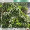 Parede de plantas simulada 100*100, parede de plantas verdes tridimensional, decoração com flores e grama artificiais, fundo verde, parede popular da internet