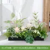 Combinação de Paisagismo com Plantas Verdes Simuladas Hc-At7, Flores Simuladas e Decorações de Flores Artificiais, Ornamentos Decorativos para Floreiras de Pátio Externo