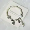 Pulsera de Cerámica Jingdezhen Nueva Pulsera de Cerámica China Joyería Estudiante Estilo Tíbet Cuerda Trenzada a Mano Puesto Regalo para Estudiante