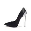 Comercio Exterior Transfronterizo Zapatos de Mujer Estilo Europeo Punta Fina Satín Tacón de Copa de Vino Zapatos de Salón para Mujer Tacones Altos Zapatos de Mujer