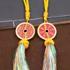 Colgante de moneda Shangui hecho de plata tibetana, colgante de moneda de cinabrio estilo chino vintage, accesorio de collar de hebilla de paz retro