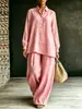 Conjunto de Dos Piezas de Camisa de Manga Larga para Mujer y Pantalones Sueltos, Nuevo de Verano 2026, Más Vendido en Amazon, Comercio Exterior Transfronterizo