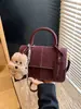 Bolso Pequeño Transfronterizo de Moda para Mujer, Versátil para Otoño 2025, Nuevo Bolso de Hombro Cruzado Mate con Costuras, Bolso de Mano Cuadrado Pequeño