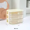 Caixa organizadora de gaveta para mesa, organizador transparente multicamadas com grão fino para material de escritório, itens diversos e cosméticos, atacado do fabricante