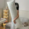 Almofada longa de algodão puro com estampa de desenho animado, estilo Ins, fresca e simples, uma almofada especial para meninas dormirem, adequada para dormir de lado e como almofada para as pernas