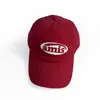Gorra de Béisbol Roja Bordada con Letras Amis para Niñas con Diseño de Ala Ancha, Adelgazante Facial, Algodón Puro, Gorra Suave Cómoda con Visera Curva para Hombres