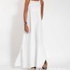 Vestido Casual de Algodón y Lino con Dobladillo Dividido y Tirantes, Nueva Moda Europea y Americana 2026 para Plataformas Transfronterizas Como Wish y Ebay