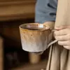 Caneca Esmaltada em Forno Retrô Xícara de Cerâmica Japonesa Atacado Xícara Doméstica Xícara de Água Estilo Japonês Xícara de Café Xícara de Casal