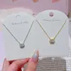 Colar minimalista de zircônia oval, corrente de clavícula de nicho de luxo leve, colar requintado e versátil para o trajeto diário