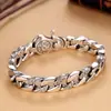 Pulsera Plateada para Hombre mantra de seis palabras giratoria de moda versión ancha personalidad dominante del hombre pulsera elegante retro transfronteriza