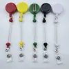 Porta-cartão retrátil transfronteiriço com fivela de puxar fácil, chaveiro de contas DIY, cordão retrátil para crachá de enfermeiro, disponível para atacado
