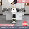 Mesa de Jantar Dobrável para Casa Apartamento Pequeno Móvel com Rodas Multifuncional Uma Mesa Quatro Cadeiras Simples Retangular Mesa de Refeição