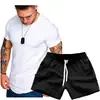 Nuevo Conjunto de Camisetas Casuales de Moda para Hombre de Verano, Color Sólido, Cuello Redondo, Manga Corta Deportiva