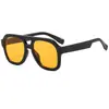Novos Óculos de Sol Aviador com Ponte Dupla para Mulheres Moda Europeia Americana Estilo de Rua Cool Tendência Armação Grande Óculos de Personalidade Retrô para Homens