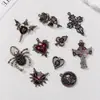 Estilo Punk Gótico Liga Metálica Pingente de Cruz Negra Brincos DIY Colar Chaveiro Acessórios para Pendurar em Bolsas
