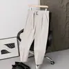 Pantalones de vestir cropped fluidos sin planchar para hombre, estilo coreano, que alargan la figura, corte recto slim fit, pantalones de traje de alta gama, pantalones casuales cónicos para hombre
