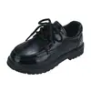 Sapatos Infantis Masculinos de Couro Primavera e Outono 2026 Nova Versão Coreana Estilo Britânico Preto Solado Macio Sapatos para Apresentação Escolar de Aluno do Ensino Fundamental