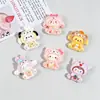Perro y gatito Sanrio brillantes de dibujos animados, pegamento de crema, accesorios de resina DIY, colgante para bolso, adornos de animales pequeños DIY