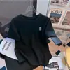 Camiseta Blanca de Color Sólido con Cuello Redondo, Hombro Derecho Corto para Mujer, Verano, Holgada, Efecto Adelgazante, Camiseta Base Top Manga Corta Mujer Venta al por Mayor