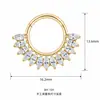 Anillo de nariz de titanio F136 incrustado con circón brillante para mujer, joyería para piercing corporal de titanio G23, disponible al por mayor