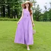 Vestido Largo de Algodón y Seda de Alta Gama Estilo Resort Francés 2026, Vestido Largo de Playa para Verano, Artículo de Moda para Sesiones de Fotos